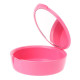 Cap storage container with a mirror, pink